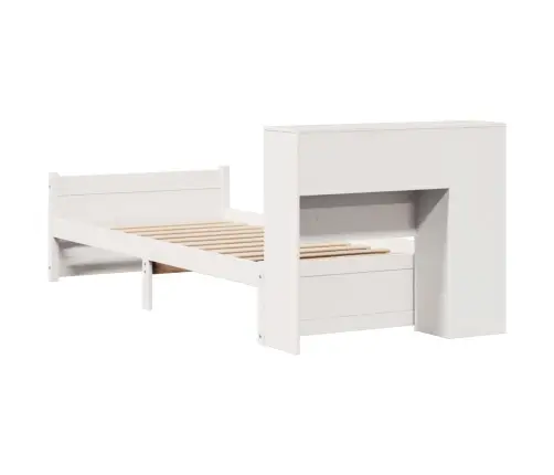 Riiuliga Voodiraam Ilma Madratsita, Valge, 100X200cm Männipuit