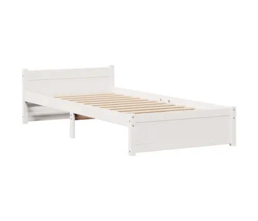 Riiuliga Voodiraam Ilma Madratsita, Valge, 100X200cm Männipuit