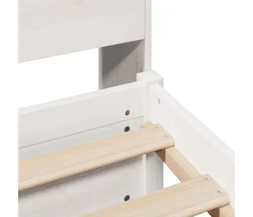 Riiuliga Voodiraam Ilma Madratsita, Valge, 100X200cm Männipuit