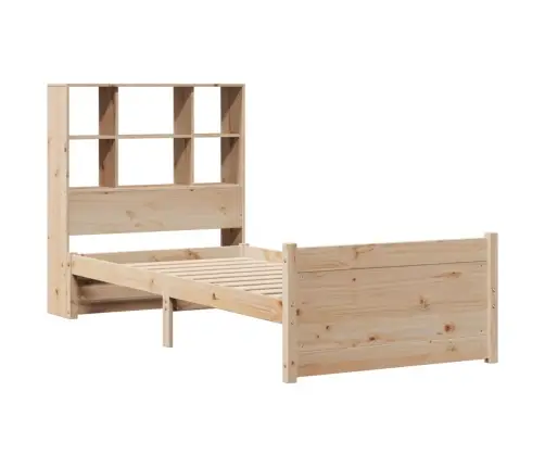 Lova Su Knygų Spinta Be Čiužinio, 90X190cm Pušies Masyvas