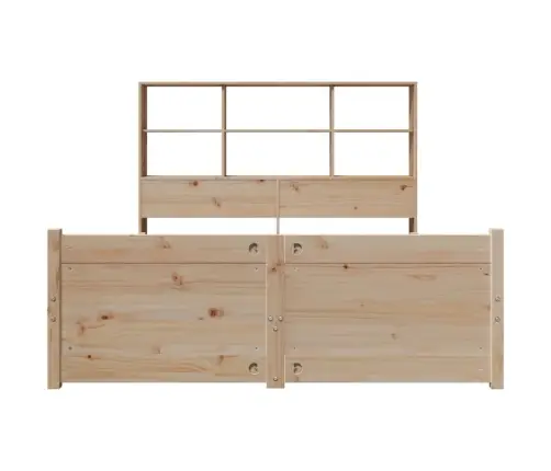 Gulta Ar Grāmatu Plauktu, Bez Matrača, 120X190 Cm, Priedes Koks Vidaxl