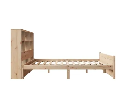 Gulta Ar Grāmatu Plauktu, Bez Matrača, 120X190 Cm, Priedes Koks Vidaxl