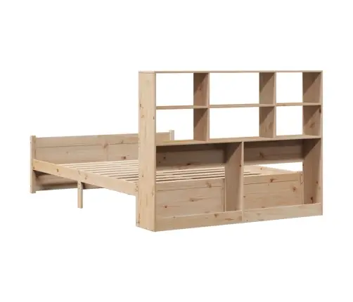 Gulta Ar Grāmatu Plauktu, Bez Matrača, 120X190 Cm, Priedes Koks Vidaxl