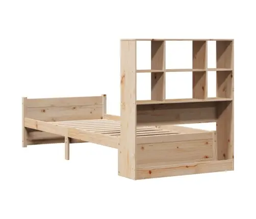 Gulta Ar Grāmatu Plauktu, Bez Matrača, 90X200 Cm, Priedes Koks Vidaxl