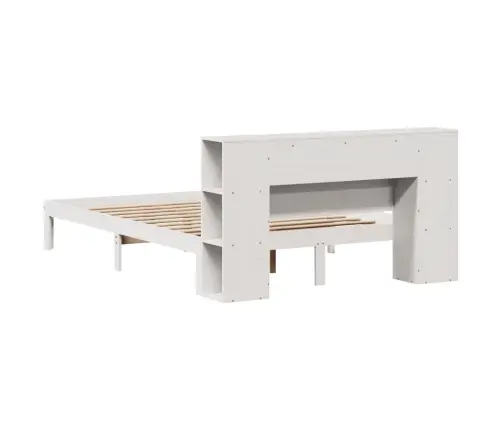 Lova Su Knygų Spinta Be Čiužinio, Balta, 135X190cm Pušis