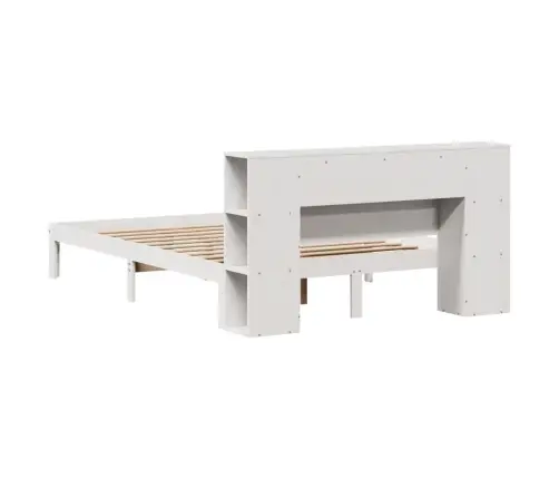 Gulta Ar Grāmatu Plauktu, Bez Matrača, 140X190 Cm, Priedes Koks Vidaxl