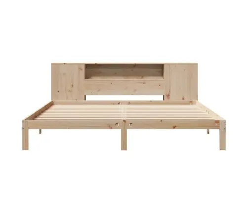 Gulta Ar Grāmatu Plauktu, Bez Matrača, 180X200 Cm, Priedes Koks Vidaxl