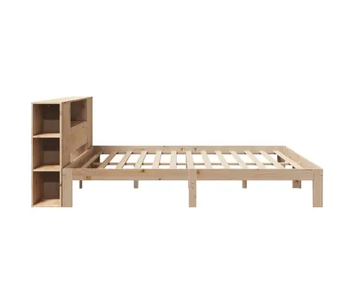 Gulta Ar Grāmatu Plauktu, Bez Matrača, 180X200 Cm, Priedes Koks Vidaxl