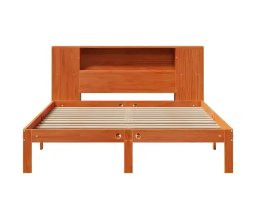 Lova Be Čiužinio/Su Knygų Lentyna, Vaško Ruda, 120X200cm Pušis