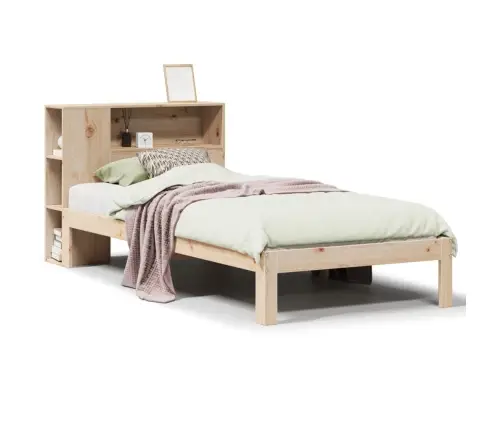 Lova Su Knygų Spinta Be Čiužinio, 90X190cm Pušies Masyvas