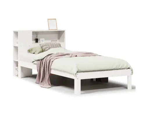 Lova Su Knygų Spinta Be Čiužinio, Balta, 90X190cm Pušis