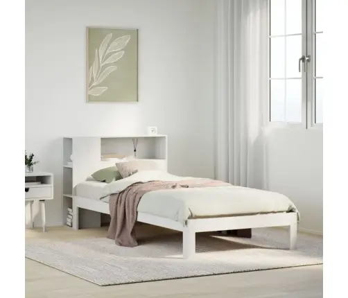 Gulta Ar Grāmatu Plauktu, Bez Matrača, 90X200 Cm, Priedes Koks Vidaxl