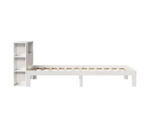 Riiuliga Voodiraam Ilma Madratsita, Valge, 100X200cm Männipuit