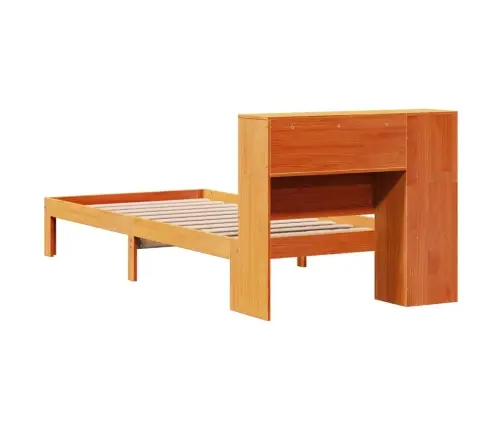 Lova Be Čiužinio/Su Knygų Lentyna, Ruda, 75X190cm Pušis