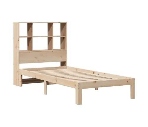 Gulta Ar Grāmatu Plauktu, Bez Matrača, 90X190 Cm, Priedes Koks Vidaxl