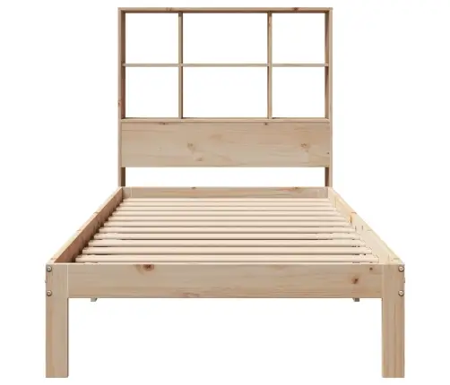 Gulta Ar Grāmatu Plauktu, Bez Matrača, 90X190 Cm, Priedes Koks Vidaxl