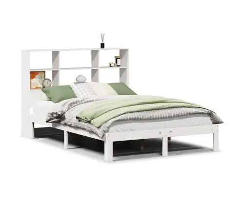 Gulta Ar Grāmatu Plauktu, Bez Matrača, 120X190 Cm, Priedes Koks Vidaxl