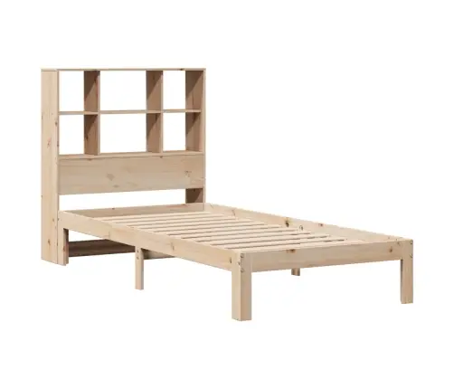 Gulta Ar Grāmatu Plauktu, Bez Matrača, 90X200 Cm, Priedes Koks Vidaxl