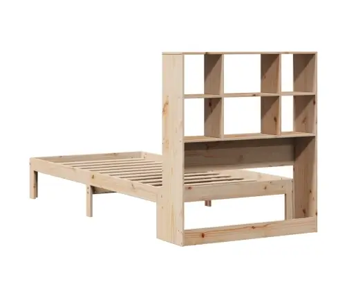 Gulta Ar Grāmatu Plauktu, Bez Matrača, 90X200 Cm, Priedes Koks Vidaxl