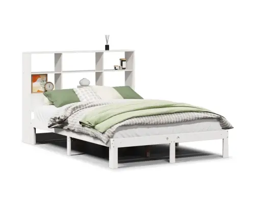 Lova Su Knygų Spinta Be Čiužinio, Balta, 120X200cm Pušis