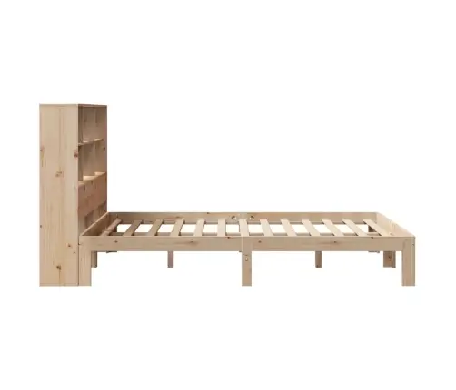 Gulta Ar Grāmatu Plauktu, Bez Matrača, 150X200 Cm, Priedes Koks Vidaxl