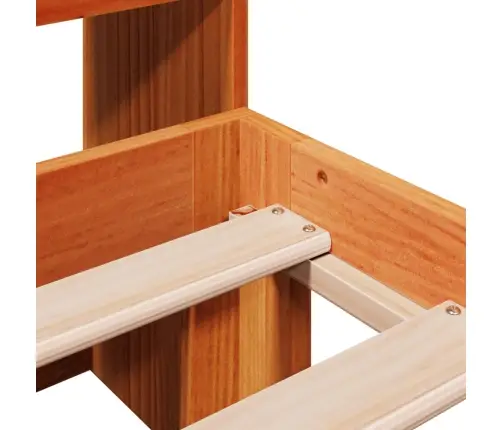 Gulta Ar Grāmatu Plauktu, Bez Matrača, 75X190 Cm, Priede Vidaxl