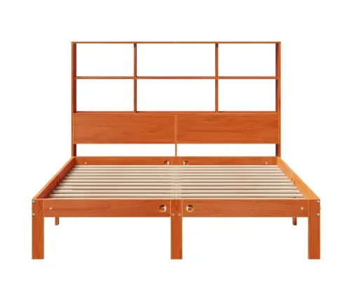 Gulta Ar Grāmatu Plauktu, Bez Matrača, 140X190 Cm, Priedes Koks Vidaxl