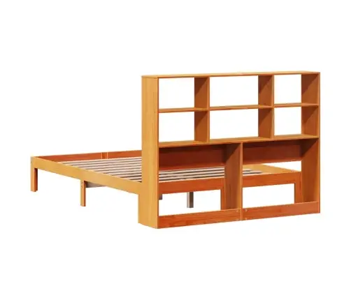 Gulta Ar Grāmatu Plauktu, Bez Matrača, 140X200 Cm, Priedes Koks Vidaxl