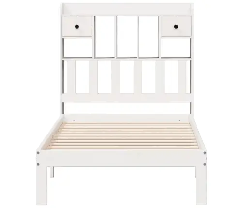 Lova Su Knygų Spinta Be Čiužinio, Balta, 75X190cm Pušis