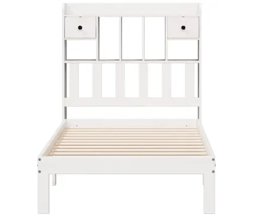 Gulta Ar Grāmatu Plauktu, Bez Matrača, 90X190 Cm, Priedes Koks Vidaxl