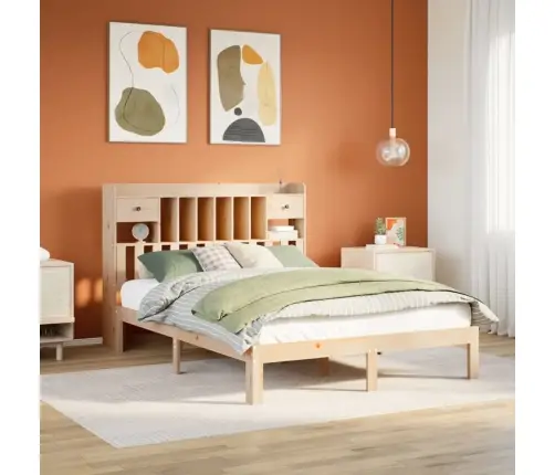 Riiuliga Voodiraam Ilma Madratsita, 135X190 cm Männipuit