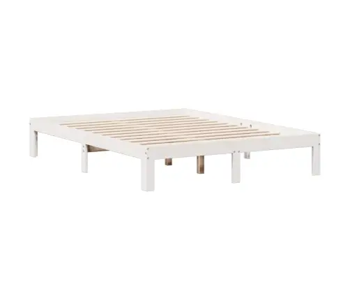 Gulta Ar Grāmatu Plauktu, Bez Matrača, 135X190 Cm, Priedes Koks Vidaxl