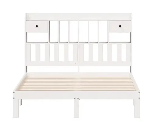 Gulta Ar Grāmatu Plauktu, Bez Matrača, 140X190 Cm, Priedes Koks Vidaxl