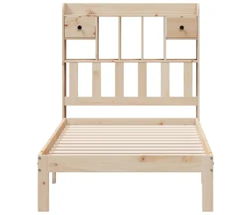 Lova Su Knygų Spinta Be Čiužinio, 90X200cm Pušies Masyvas