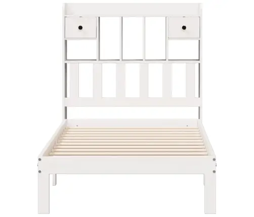 Gulta Ar Grāmatu Plauktu, Bez Matrača, 90X200 Cm, Priedes Koks Vidaxl