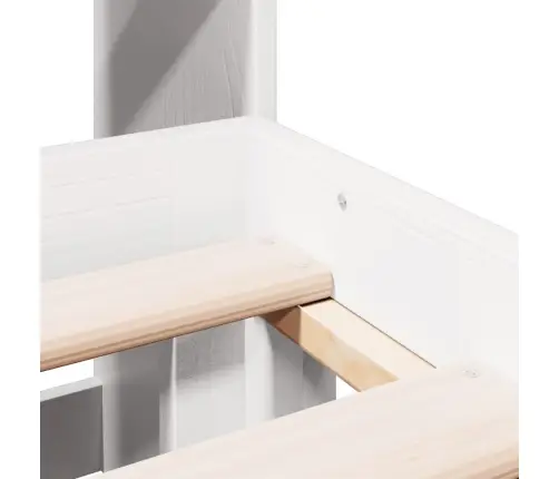 Lova Su Knygų Spinta Be Čiužinio, Balta, 140X200cm Pušis