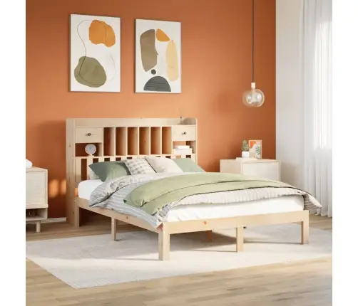 Riiuliga Voodiraam Ilma Madratsita, 160X200 cm Männipuit