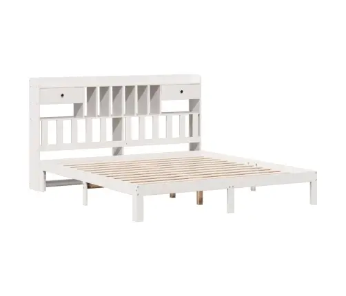 Riiuliga Voodiraam Ilma Madratsita, Valge, 180X200cm Männipuit