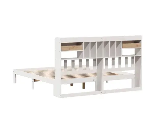 Riiuliga Voodiraam Ilma Madratsita, Valge, 180X200cm Männipuit