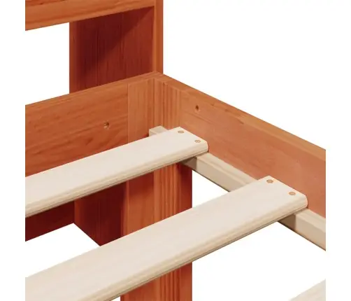 Riiuliga Voodi Ilma Madratsita, Vahapruun, 100X200cm Männipuit