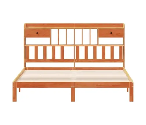 Gulta Ar Grāmatu Plauktu, Bez Matrača, 180X200 Cm, Priedes Koks Vidaxl