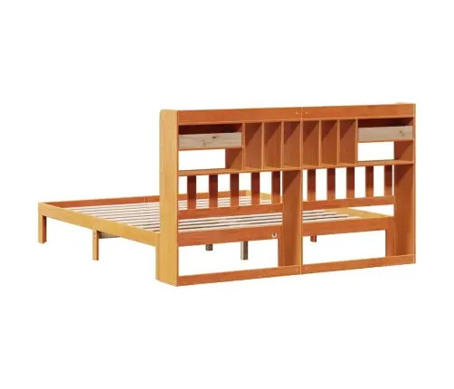 Gulta Ar Grāmatu Plauktu, Bez Matrača, 180X200 Cm, Priedes Koks Vidaxl