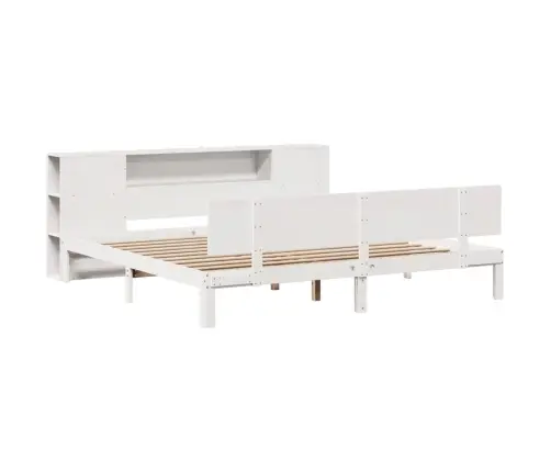 Lova Su Knygų Spinta Be Čiužinio, Balta, 180X200cm Pušis