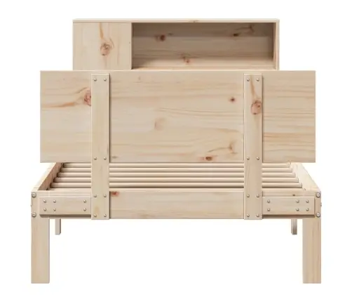 Lova Su Knygų Spinta Be Čiužinio, 75X190cm Pušies Masyvas