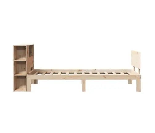 Lova Su Knygų Spinta Be Čiužinio, 75X190cm Pušies Masyvas