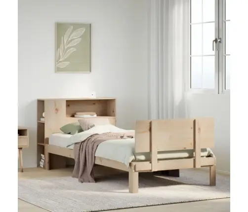 Lova Su Knygų Spinta Be Čiužinio, 75X190cm Pušies Masyvas