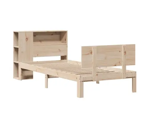 Gulta Ar Grāmatu Plauktu, Bez Matrača, 90X200 Cm, Priedes Koks Vidaxl