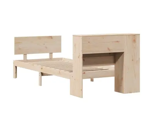 Gulta Ar Grāmatu Plauktu, Bez Matrača, 90X200 Cm, Priedes Koks Vidaxl