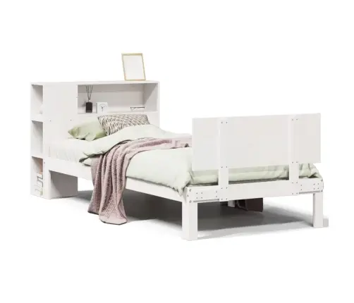 Lova Su Knygų Spinta Be Čiužinio, Balta, 90X200cm Pušis