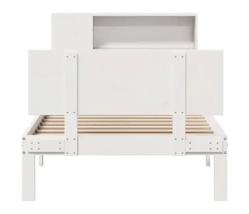 Lova Su Knygų Spinta Be Čiužinio, Balta, 90X200cm Pušis